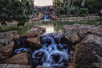 Scenic view of waterfall