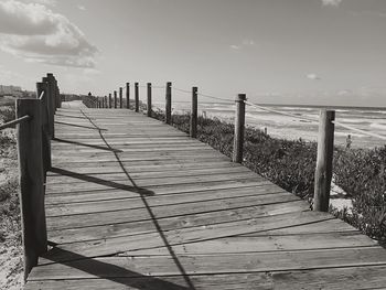 View of pier on sea