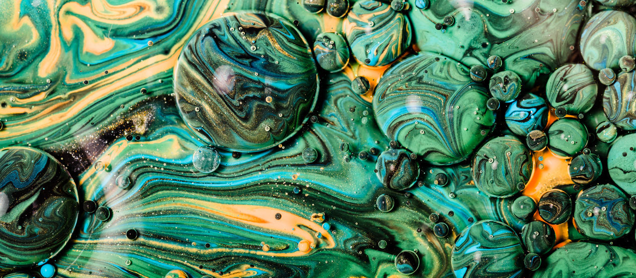 full frame, backgrounds, multi colored, pattern, close-up, green color, abstract, no people, paint, marbled effect, textured, art and craft, indoors, mineral, creativity, design, science, solid, studio shot, geology, precious gem, semi-precious gem, turquoise colored, textured effect