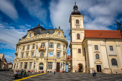 Low angle view of historic building against sky