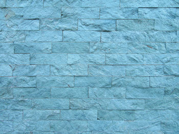 Full frame shot of blue tiled wall