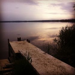 Scenic view of sea at sunset