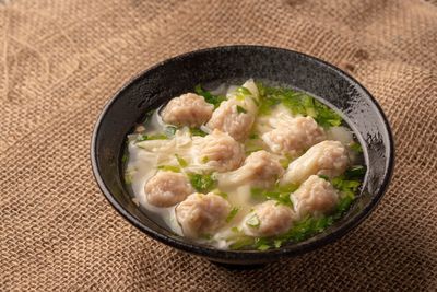 Close-up of meal served in bowl