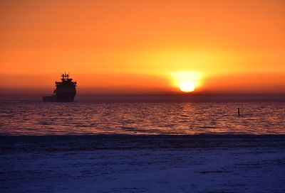 Sunrise over the baltic sea in gdynia poland