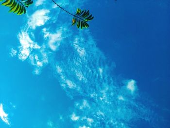 Low angle view of blue sea against sky