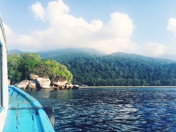 Panoramic view of lake against sky