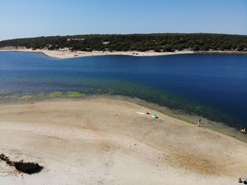 High angle view of beach against sky