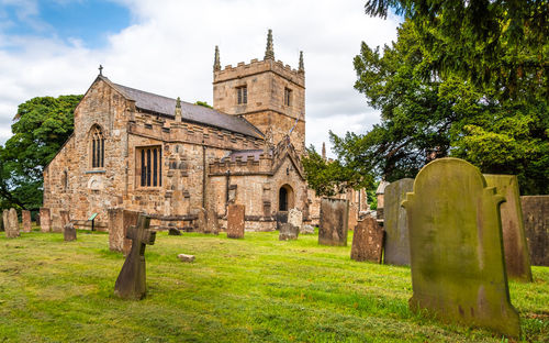 View of cemetery against sky