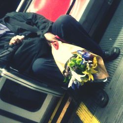 Woman sitting on bench