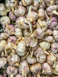 Full frame shot of onions for sale at market