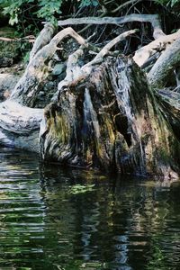 Scenic view of rock formation in lake