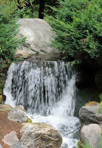 Scenic view of waterfall