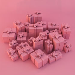 Christmas gifts isolated on pink