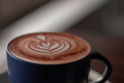 Close-up of cappuccino