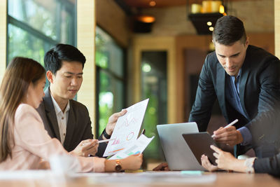 Business people having discussion at office