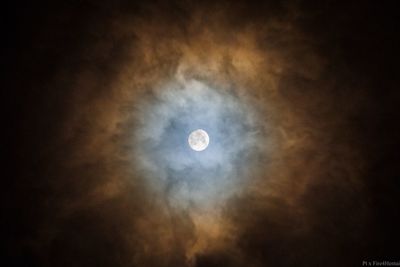 Low angle view of moon in sky