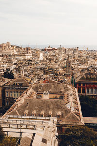 High angle view of townscape against sky