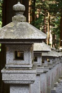 View of temple against building