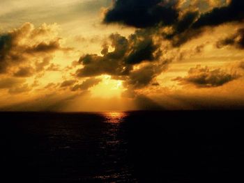 Scenic view of sea at sunset