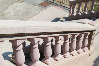 High angle view of staircase by building