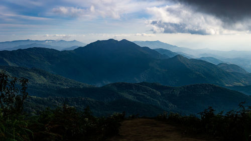 Scenic view of mountains against sky