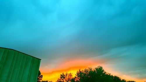 Low angle view of sky at sunset