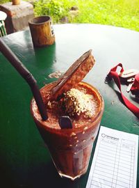 Close-up of food on table