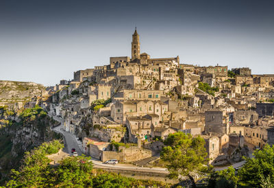 View of basilicata region against clear sky