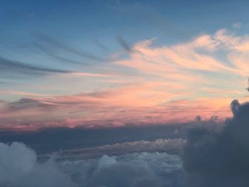 Low angle view of dramatic sky during sunset