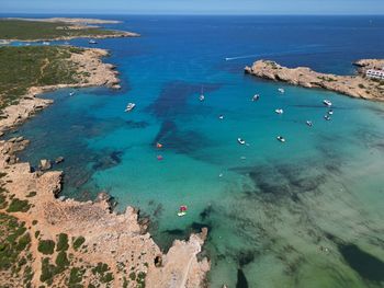 High angle view of sea