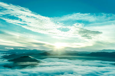 Scenic view of cloudscape against sky during sunset