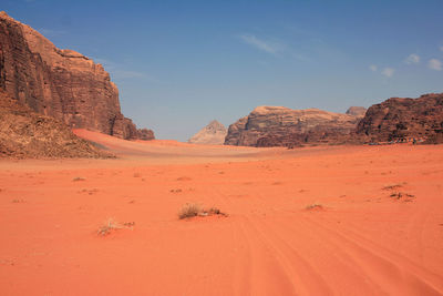 Scenic view of desert against sky