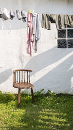 Clothes drying on clothesline