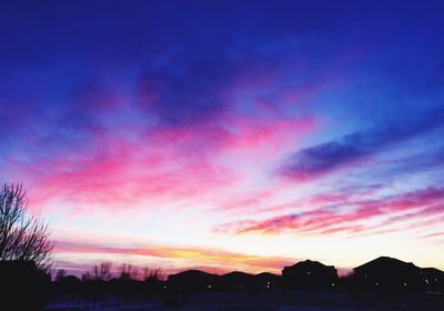 Scenic view of dramatic sky during sunset