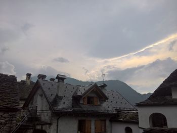 Low angle view of old building against sky