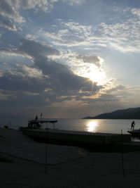 Scenic view of sea at sunset