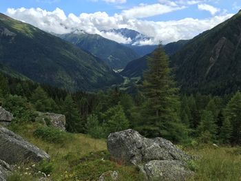 Scenic view of mountains against sky