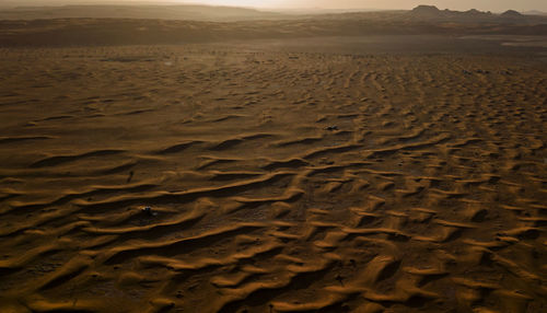 Sand dunes in desert