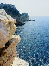 Scenic view of rocky coastline