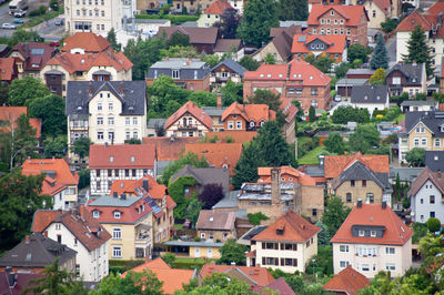 View of houses in town