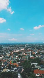 High angle view of townscape against sky