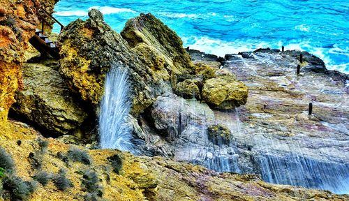 Rock formations in sea
