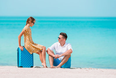 Full length of woman on beach