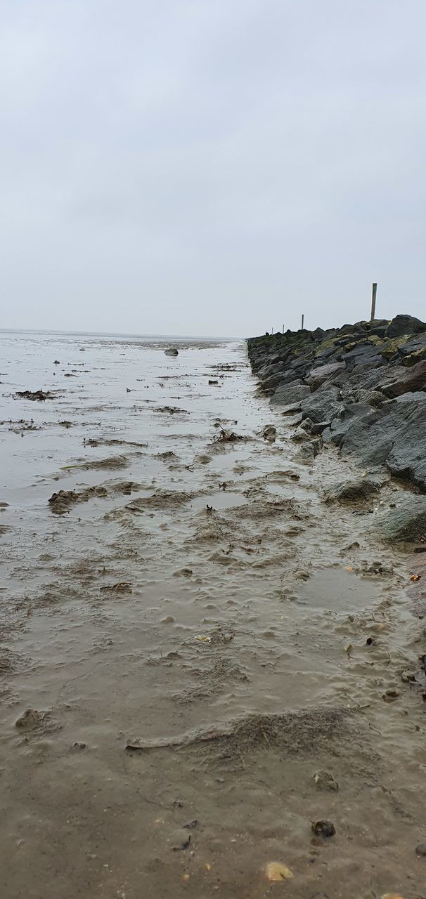 SCENIC VIEW OF SHORE AGAINST SKY