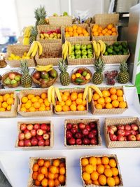 Various fruits for sale at market stall