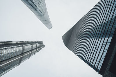 Low angle view of buildings against clear sky