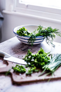 Close-up of food on table