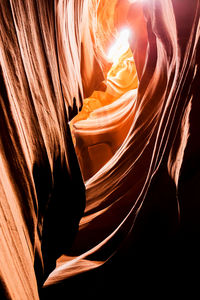 Low angle view of rock formations