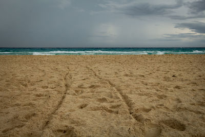 Scenic view of beach against sky