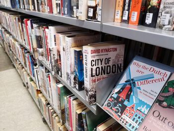 Close-up of books in library